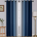 Ombre Room Darkening Curtains 52x84 in - Gradient Blue to Greyish