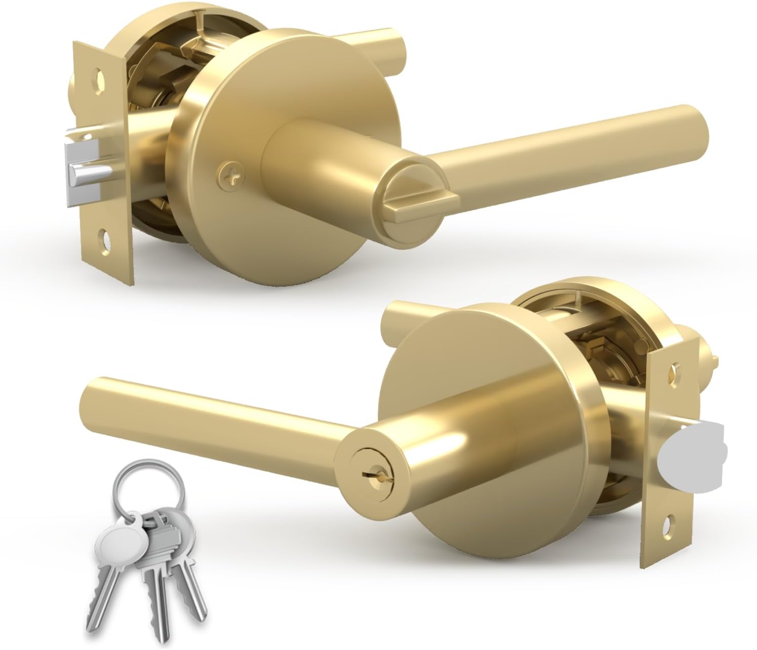 Mega Handles Ronn Entry Lever Door Handle Set for Any Door