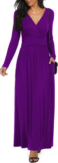 LILBETTER Women Deep V Neck Long Maxi Casual Dress - Comfortable Fit 3