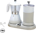 Espresso Maker with Milk Frother 2-in-1 Electric Moka Pot - One-Touch