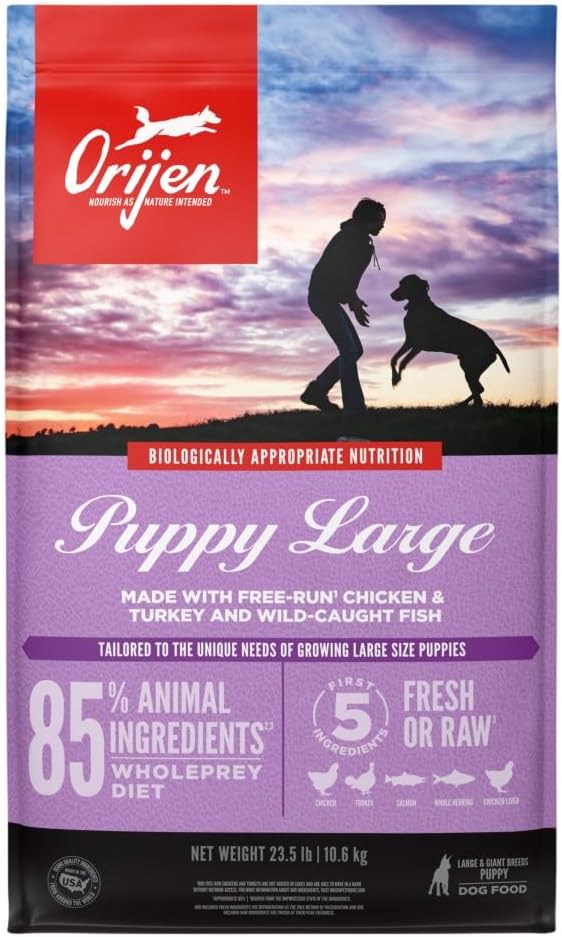 ORIJEN Grain Free High Protein Dry Dog Food for Large Puppies