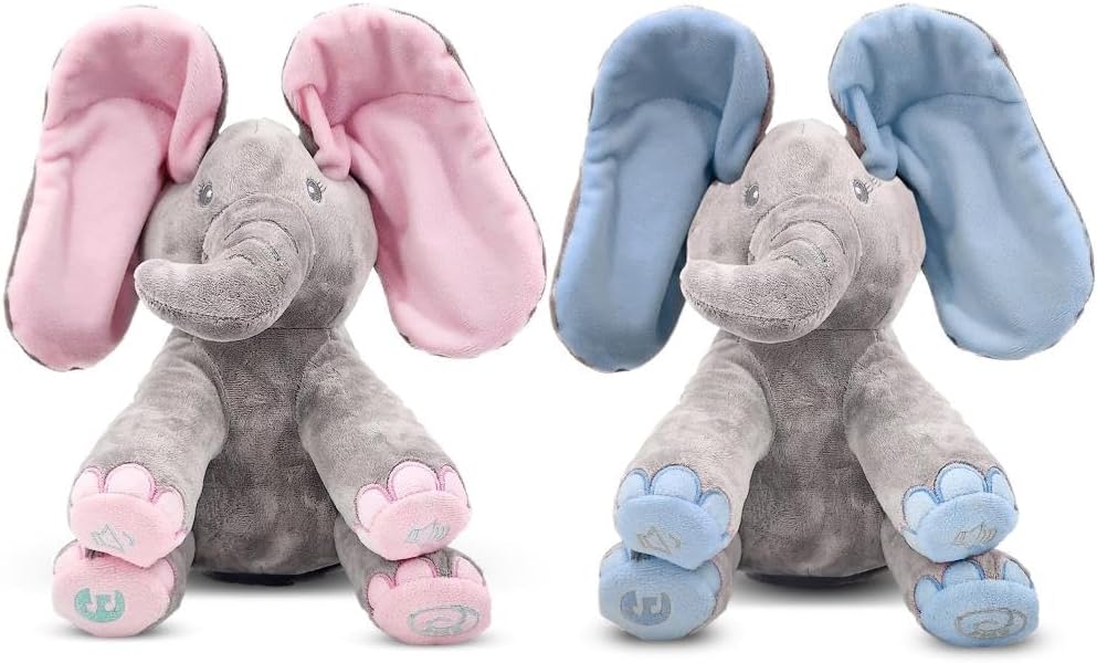 Interactive Musical Elephant Toy Set - Singing Peek-a-Boo Fun!