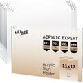 NIUBEE Acrylic Sign Holder 11x17 Horizontal - Clear Wall Poster Frame