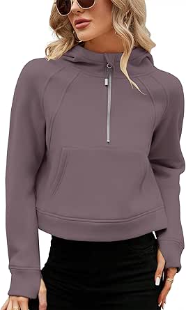 Micoson Womens Fleece Lined Cropped Hoodies for Comfort and Style