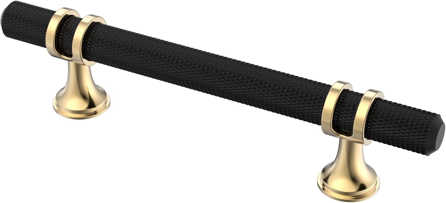 Elegant Matt Black and Gold Cabinet Pulls for Sophisticated Spaces
