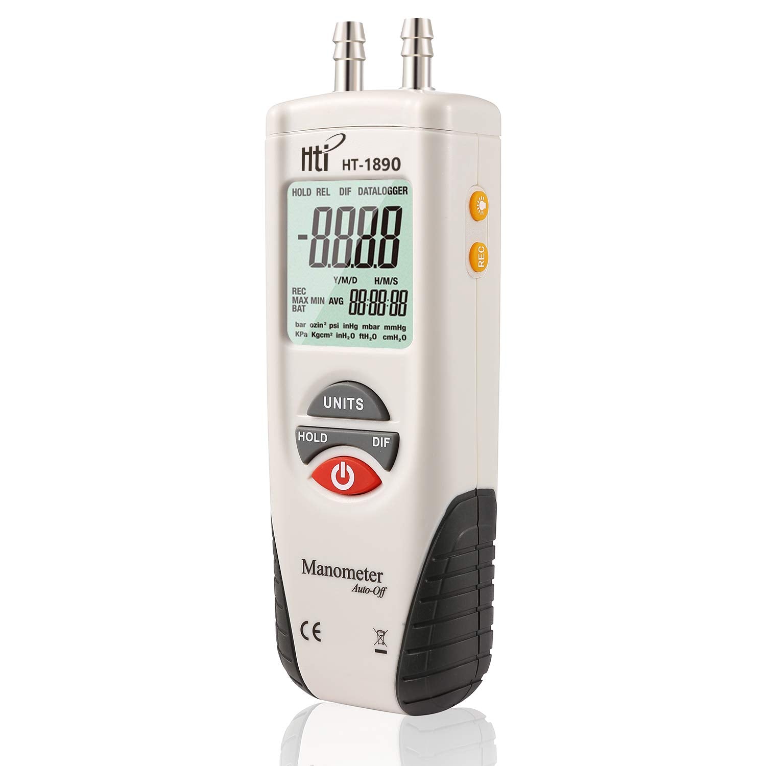 Digital Manometer for HVAC Gas Testing with Dual Ports