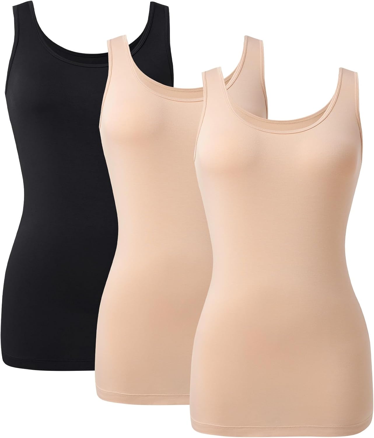 Bamboo Rayon Camisole Tops for Women - Soft & Breathable 3 Pack