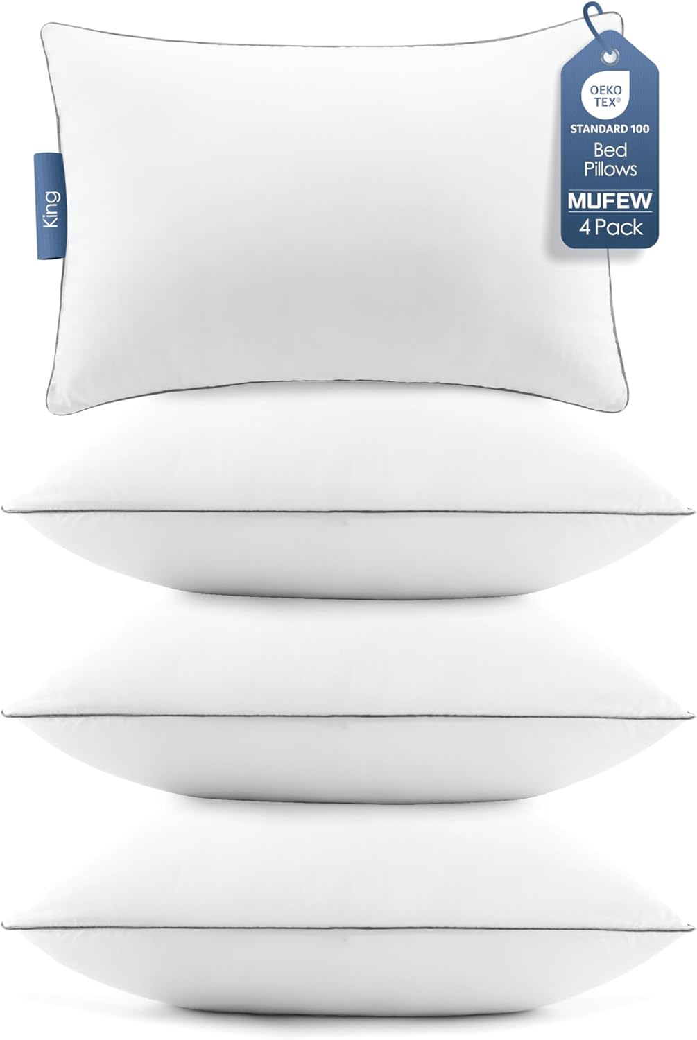 King Size Pillows Set of 4 for Ultimate Comfort and Support