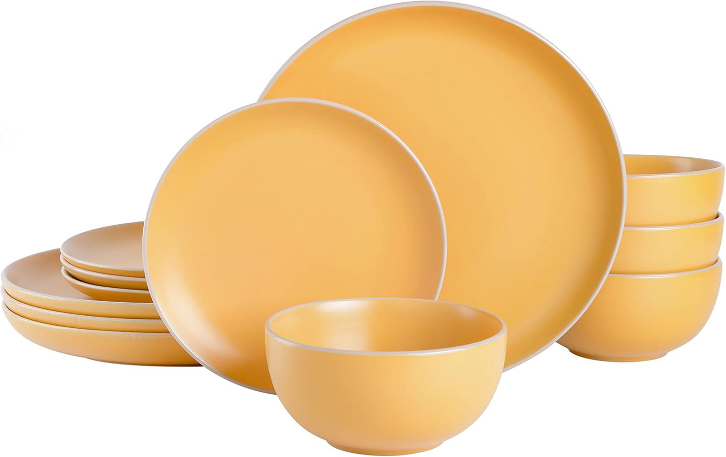 Gibson Home Rockaway Round Stoneware Dinnerware Set for 4