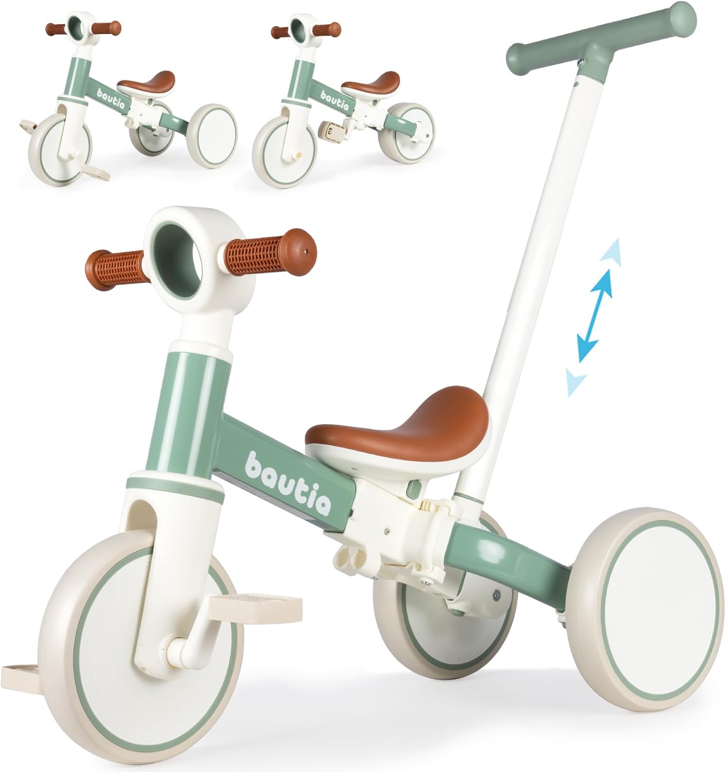 Kids Tricycle for Toddlers 1-3 with Push Handle and 5 Modes