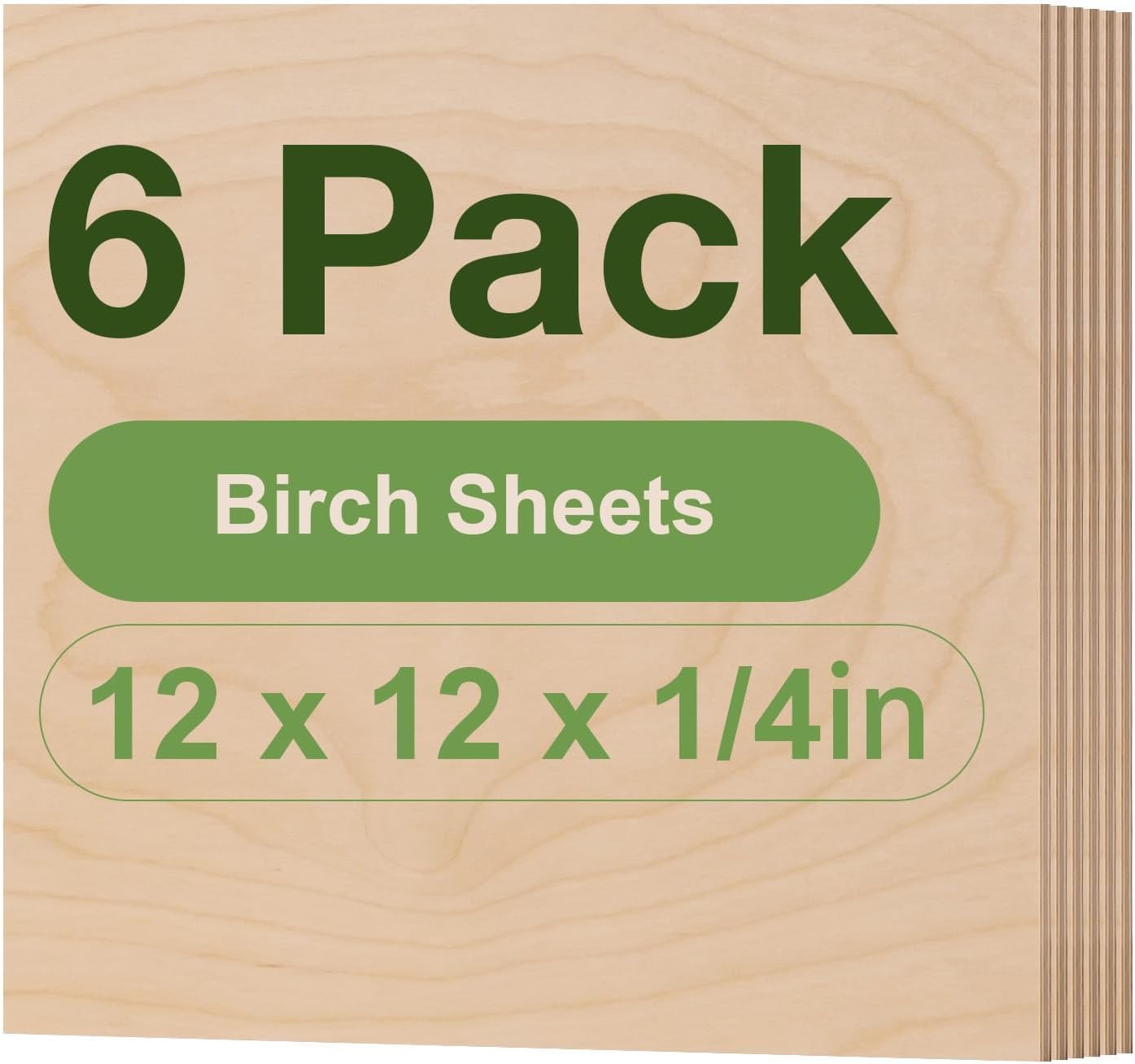 ROBOTIME 6-Pack 6mm Birch Plywood for Laser Cutting Projects
