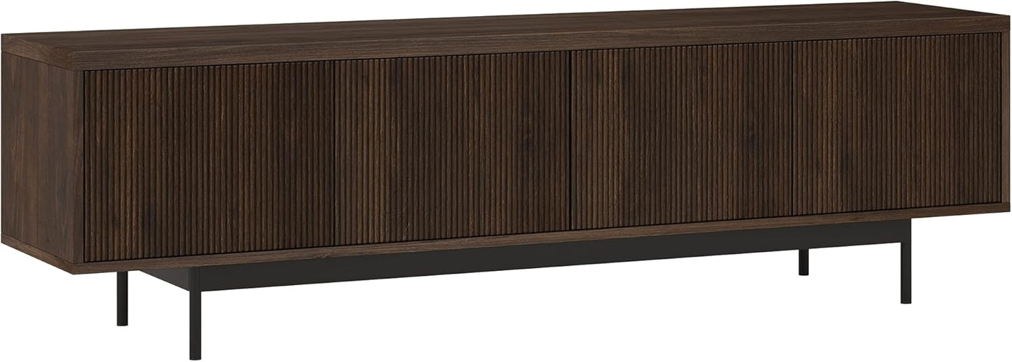 Henn&Hart 75 TV Stand in Warm Brown - Versatile & Stylish