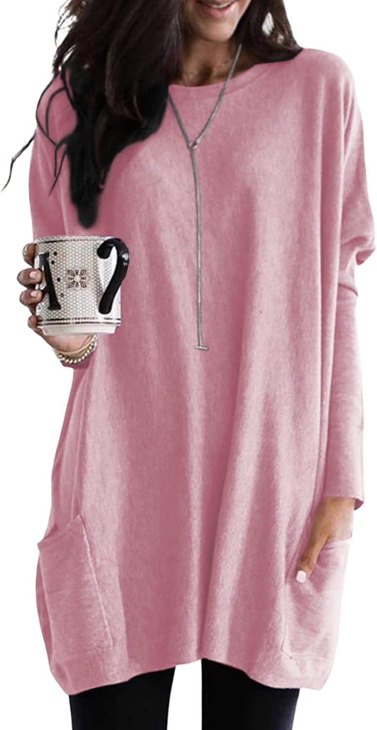 Dokotoo Womens Fall Fashion Long Sleeve Pullover Tunic Tops