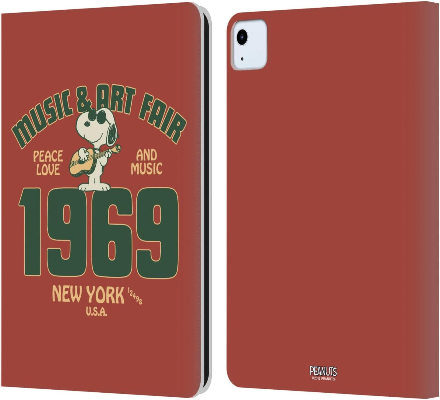 Peanuts Snoopy Guitar Leather Wallet Case for iPad Air 11
