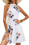 OUGES Women's Halter Neck Floral Summer Casual Sundress (Style JGD4)