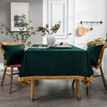 Luxurious Green Velvet Tablecloth with Gold Tassels for Events