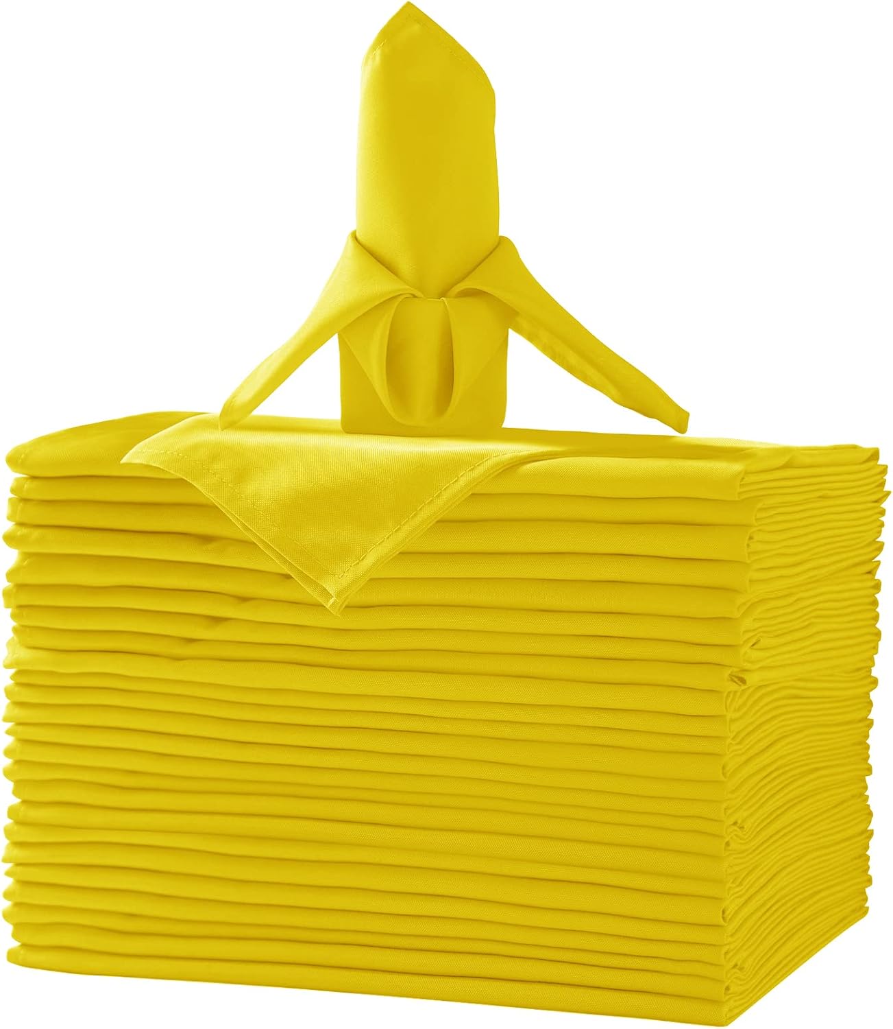 50pcs Yellow Dinner Napkins - 20x20 inch Polyester Cloth Set