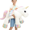 44 Inch Giant Unicorn Stuffed Animal Pillow - Super Soft Big Plush