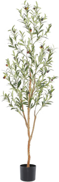 Faux Olive Tree 5ft - Realistic Indoor Olive Tree with Wood Trunk