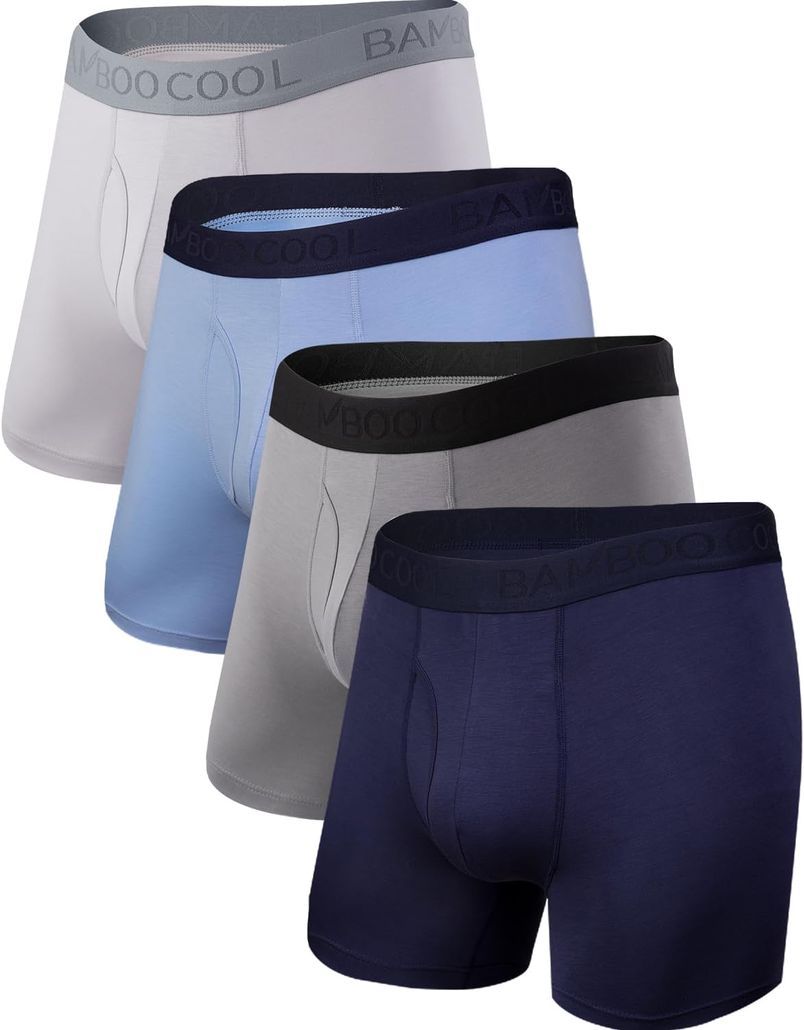 Bamboo Cool Men's Underwear Boxer Briefs with 3D Pouch Comfort