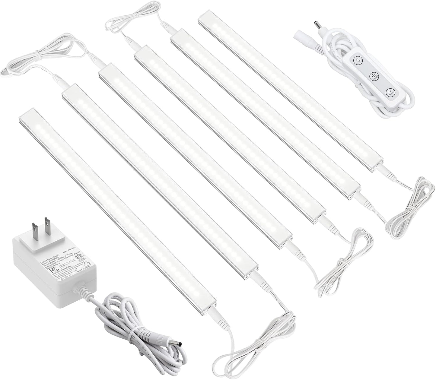 Dimmable Under Cabinet Lighting for Kitchen - 6 Pcs 12 in Bars