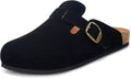 Womens Suede Clogs Mens Genuine Leather Mules Cork Footbed - Arch
