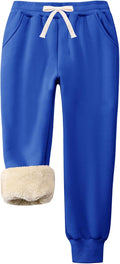 Flygo Boys Girls Fleece Pants Sherpa Lined Joggers - Winter Warm