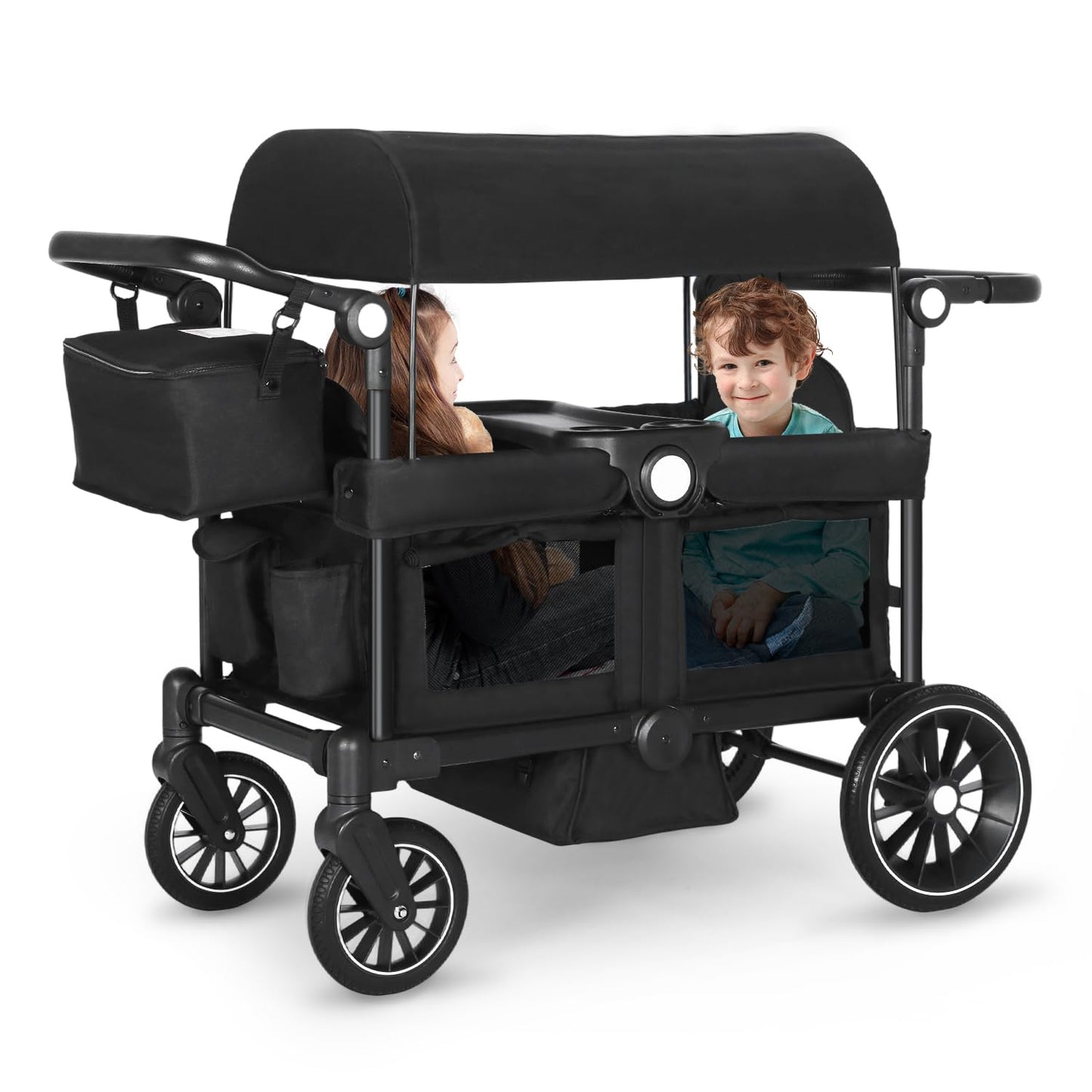 Kinder King Folding Wagon Stroller for 2 Kids - All-Terrain Use