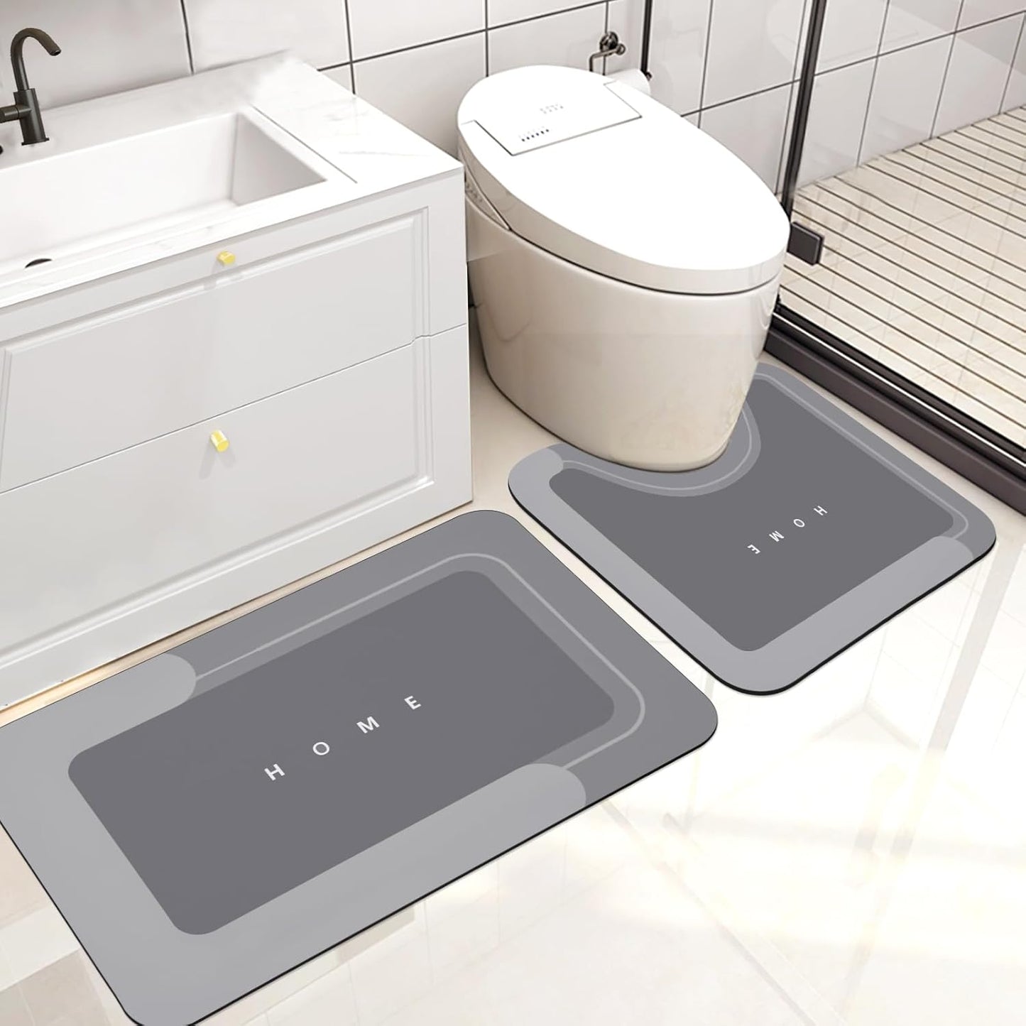 Super Absorbent Bath Mat Set for Quick Drying and Comfort