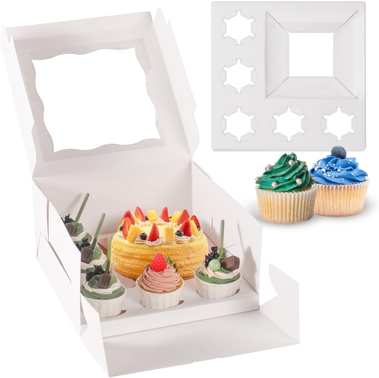 JCD 16 Pcs Bento Cake and Cupcake Box for Special Occasions