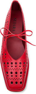 Lace up Ballet Flats Women Square Toe Mary Jane Flats (Style C6XZ)