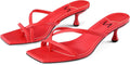 MIRAAZZURRA Kitten Heels Flip Flop Thong Heels - Red Low Heel Chic