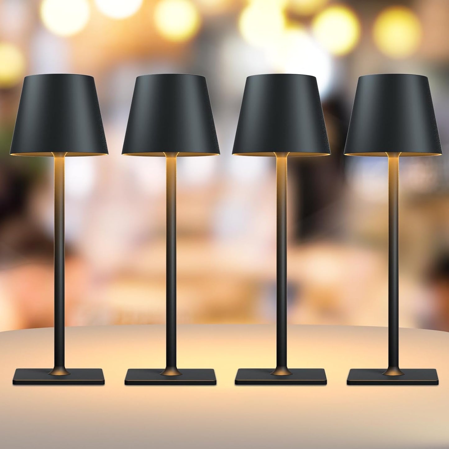 Set of 4 Cordless LED Table Lamps - Illuminate Any Space Anywhere!