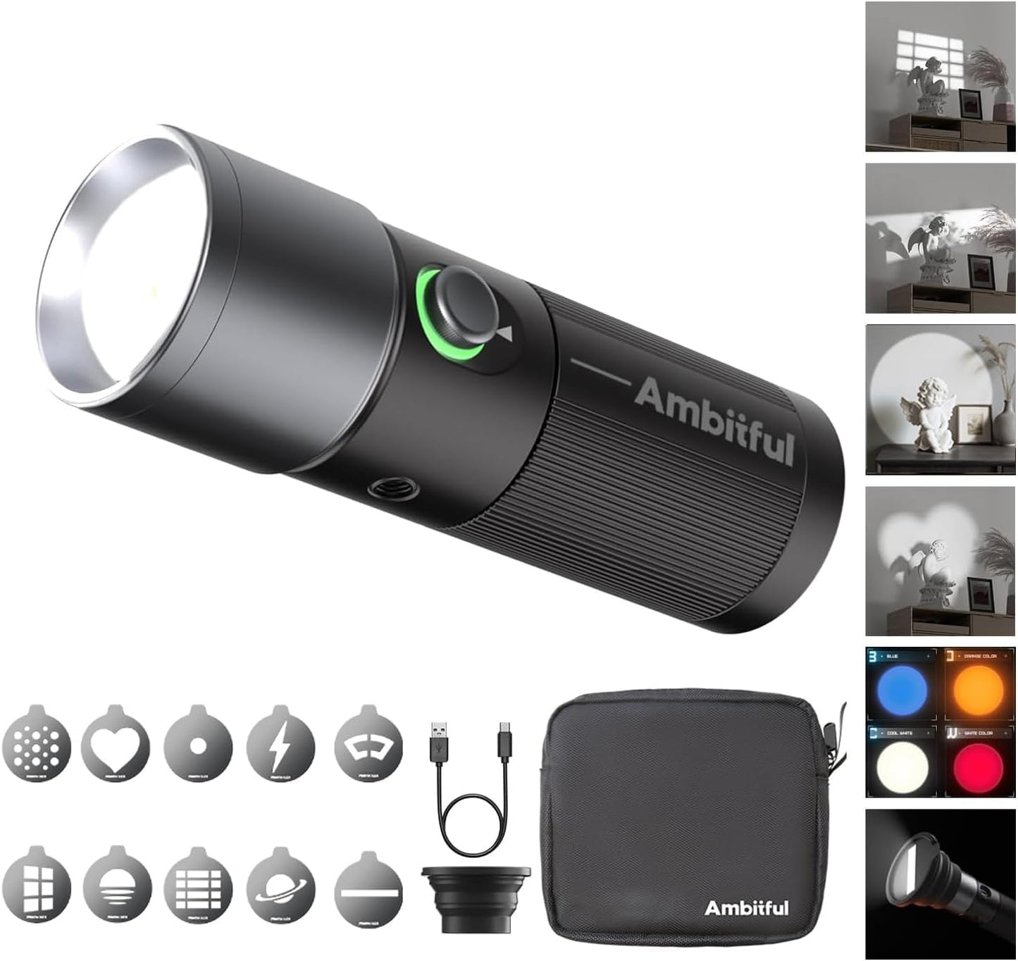 AMBITFUL Handheld LED Photography Flashlight for Creative Lighting