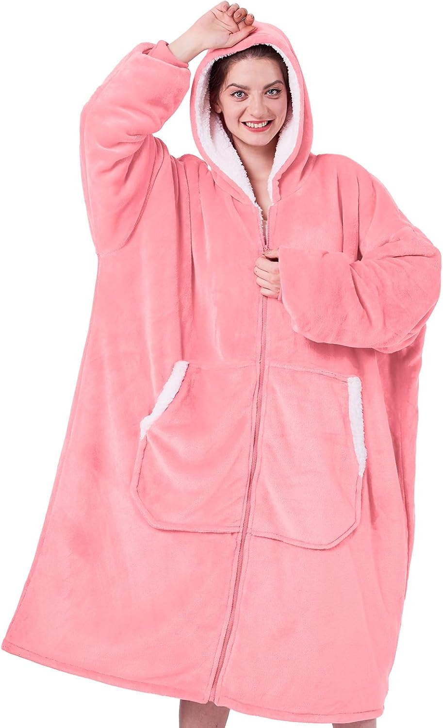 JOYWOO Pink Wearable Hoodie Blanket - Cozy Gift for Her