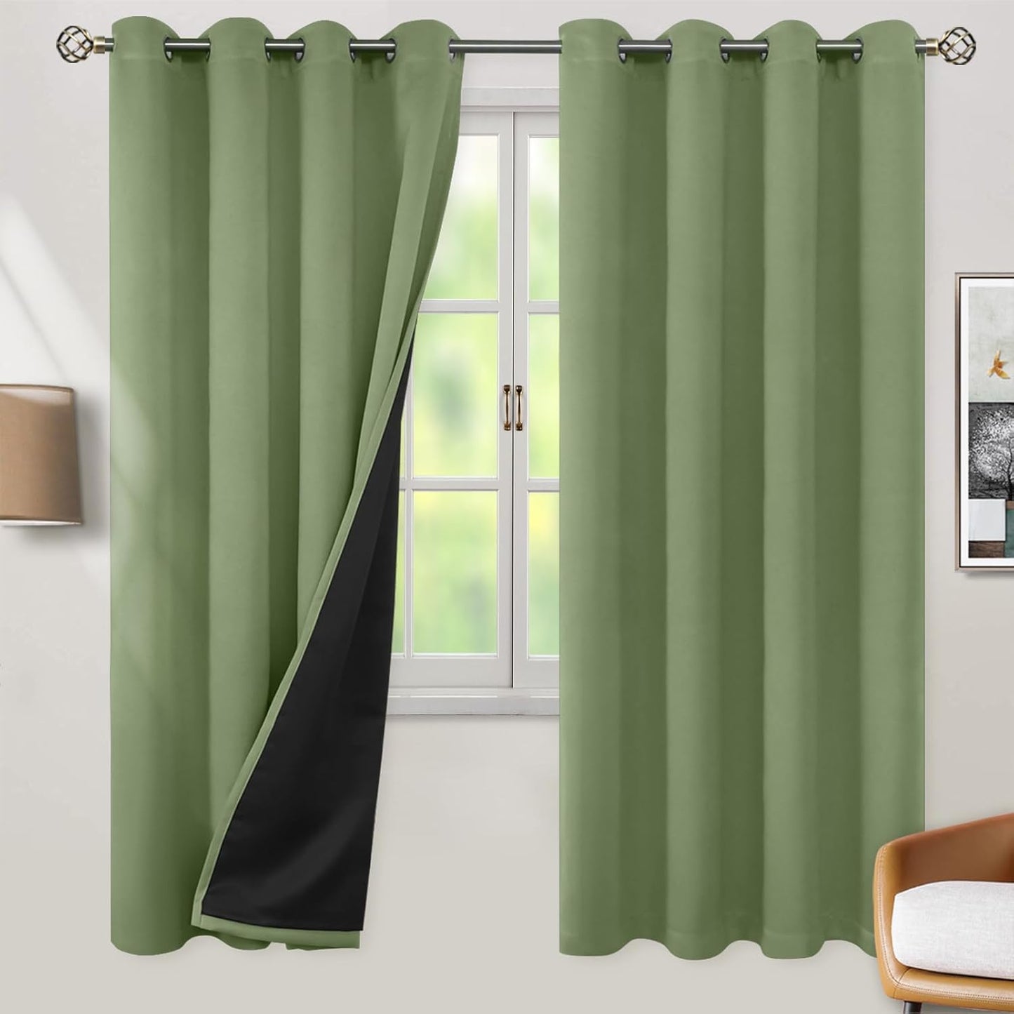 BGment Thermal Insulated Blackout Curtains for Bedroom 52x72