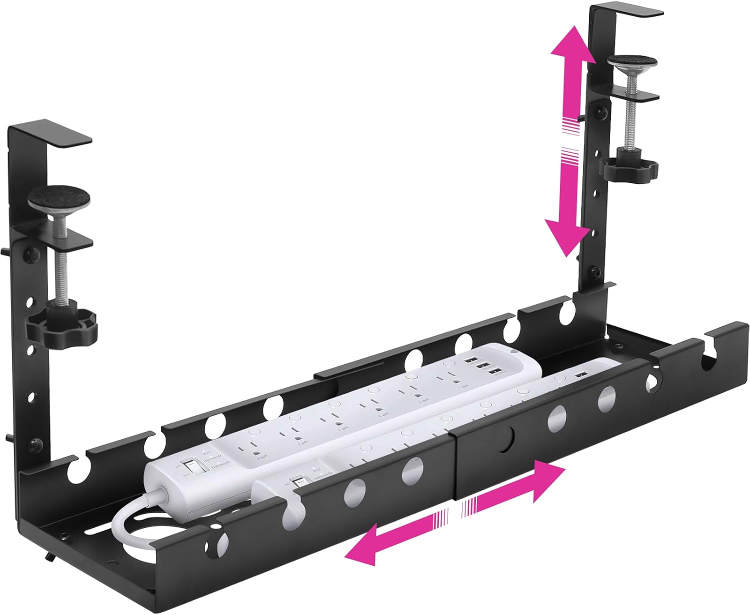 Extendable Metal Cable Tray for Desk - Organize Cords Hassle-Free!