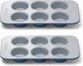 Nonstick Ceramic 6 Cup Muffin Pan Duo - Compact Non-Toxic Bakeware