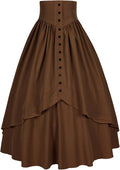 Victorian Women Renaissance Peasant Skirt - Ankle Length Flowy Fit