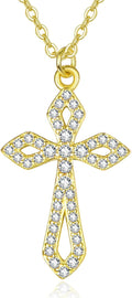 Elegant Faith Cross Necklace in 925 Silver for Women with Birthstone