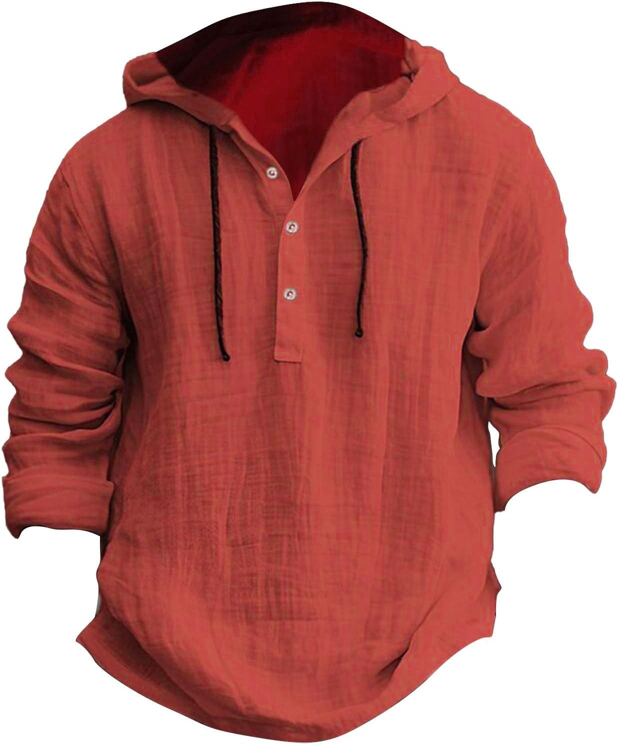 Mens Lightweight Linen Hoodie: Beach Yoga Ready