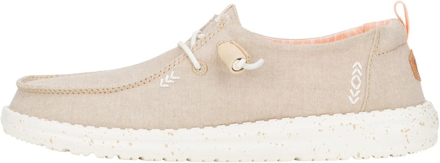 Hey Dude Women's Wendy Chambray Lace-Up Loafer for Comfort
