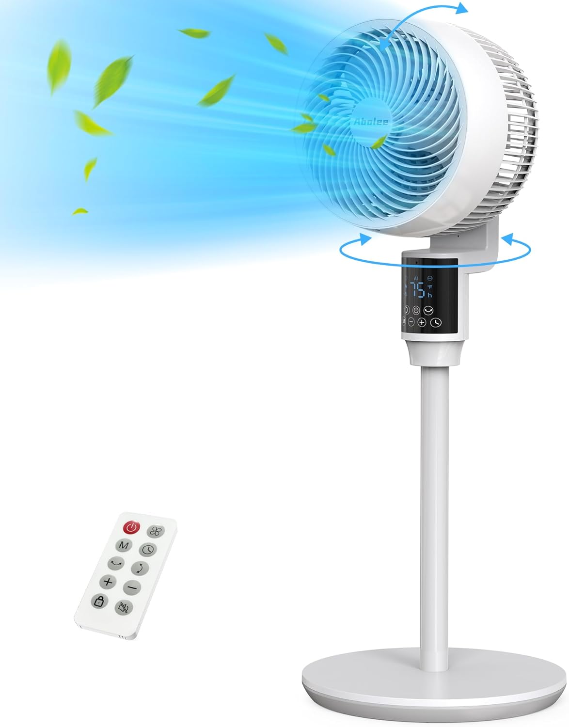 Pedestal Fan for Bedroom with Remote and 80ft Air Circulation