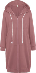 GRACE KARIN Women's Casual Zip Up Hoodies Tunic Sweatshirt - Everyday
