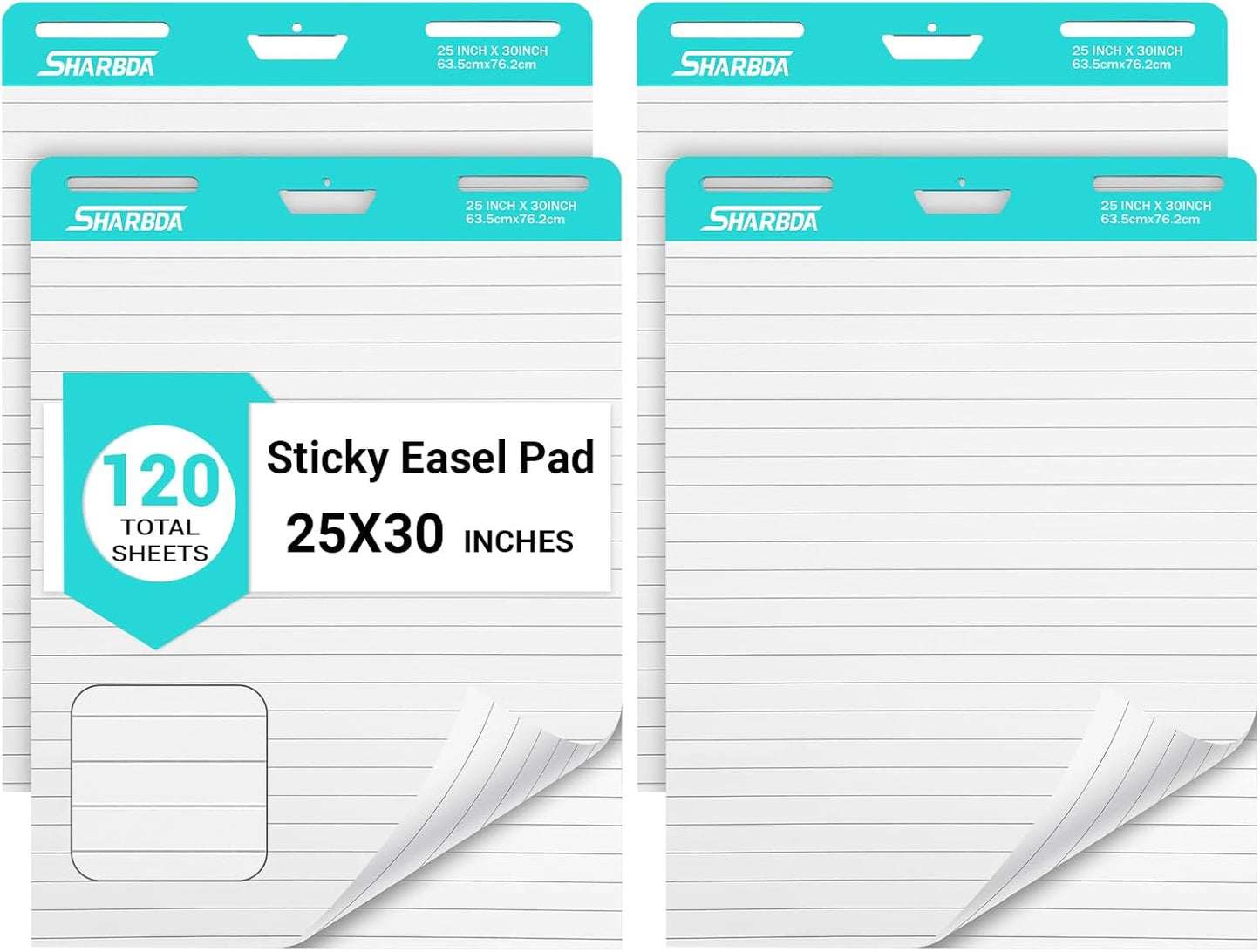 Lined Sticky Easel Pad for Teachers - Large Self-Stick Paper