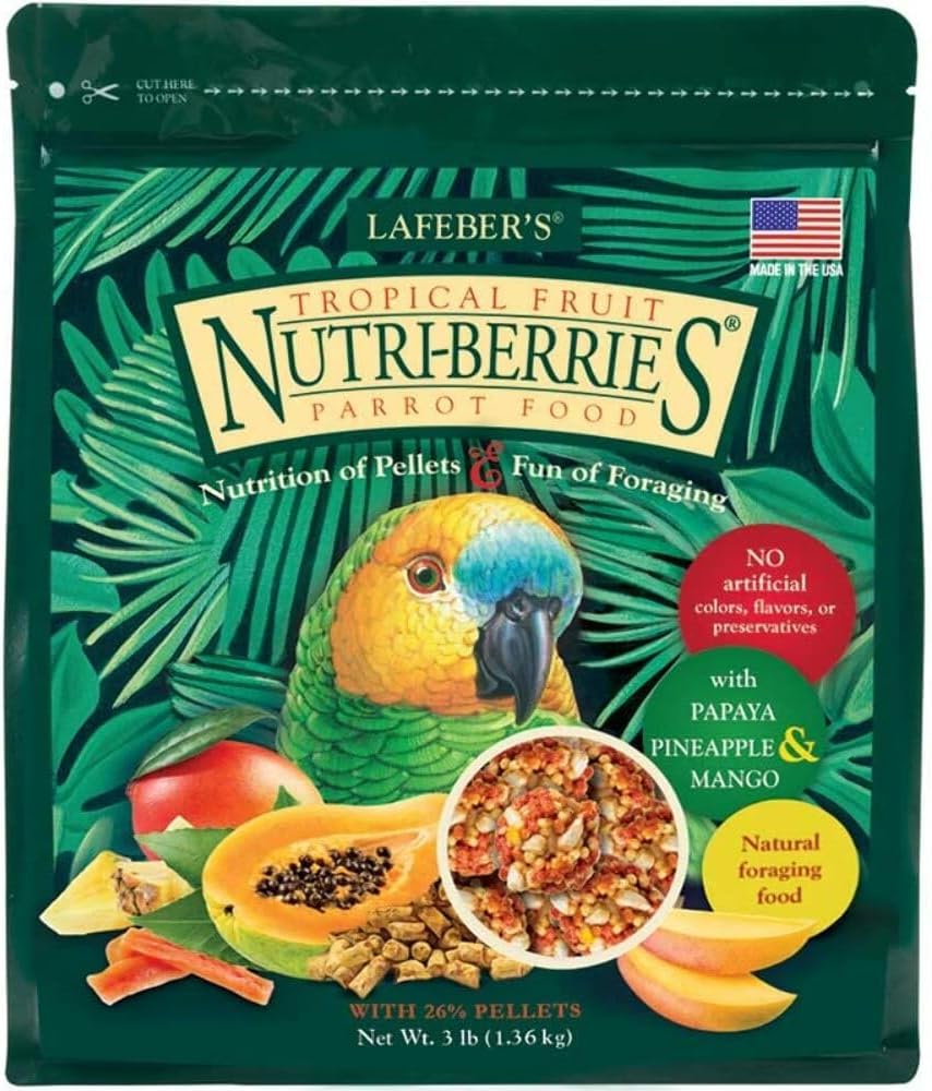 LAFEBER'S Tropical Fruit Nutri-Berries for Parrots, 3 lb Size