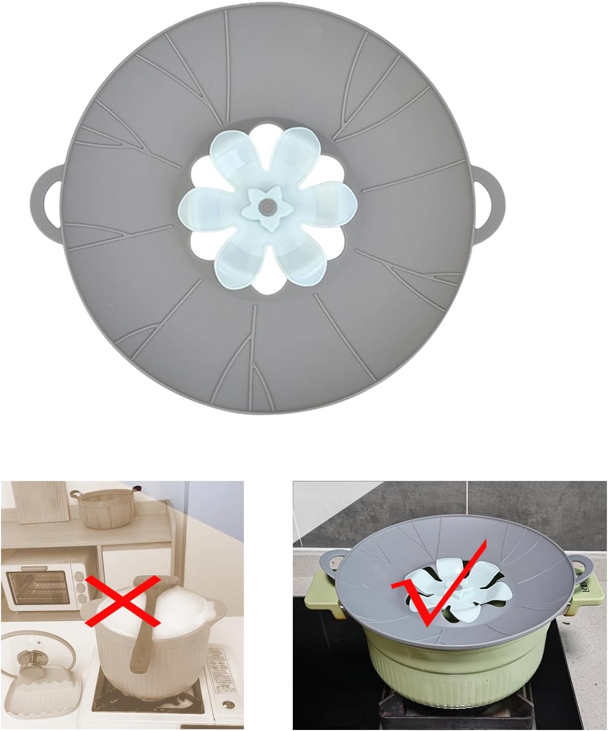 Boil Over Guard Silicone Lid - Heat-Resistant