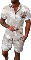 Tropical Print Men's 2-Piece Set: Comfort & Style!