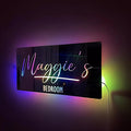 Personalized LED Name Mirror with Light - 12 Color Remote Control