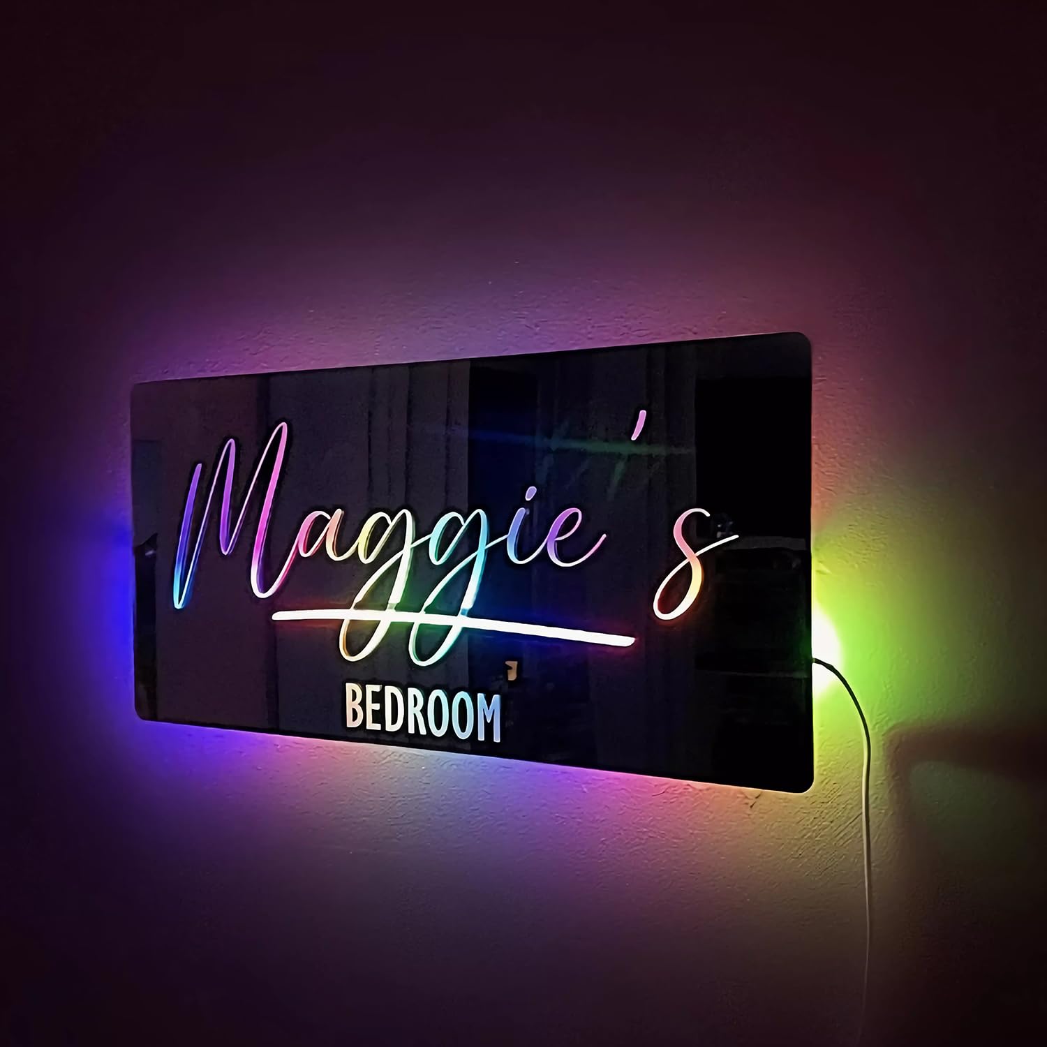 Personalized LED Name Mirror with Light for Unique Decor
